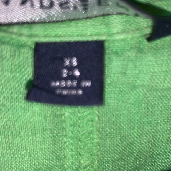 100% Linen Land’s End Lime Green Button Down Shirt Size Women’s XS Small 2/4 - Picture 3 of 6